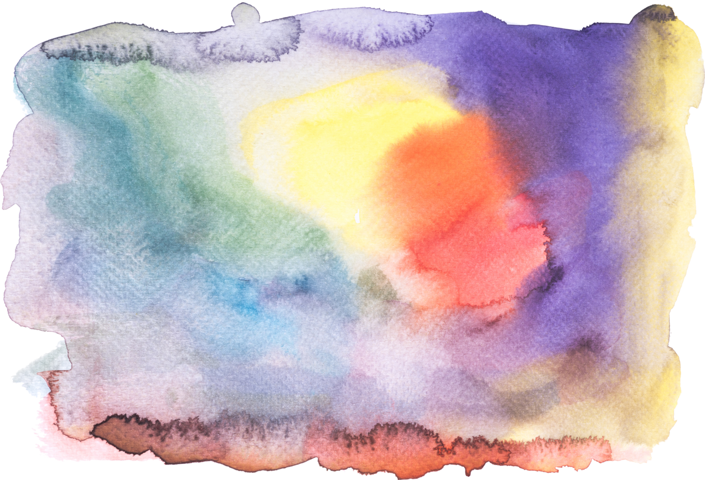 Watercolor paint brush strokes from a hand drawn background png