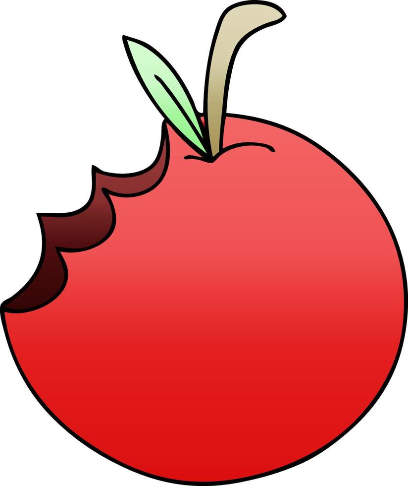 quirky gradient shaded cartoon apple vector