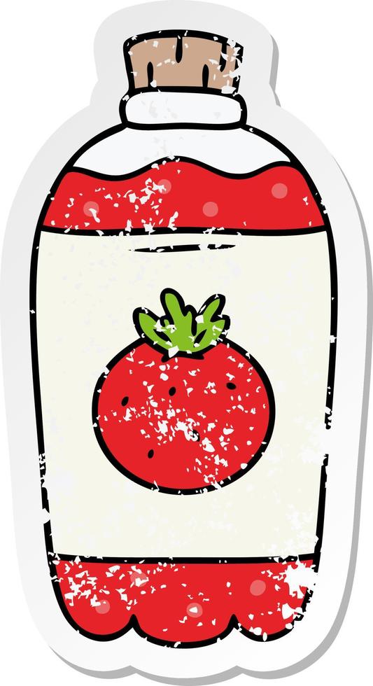 distressed sticker cartoon doodle of orange pop vector