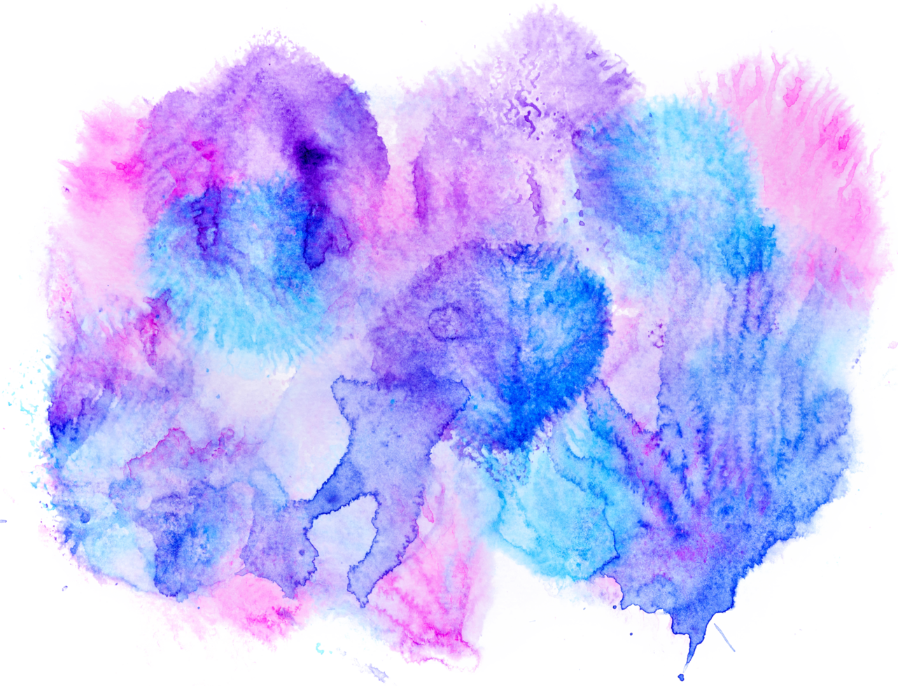 Watercolor paint brush strokes from a hand drawn background png