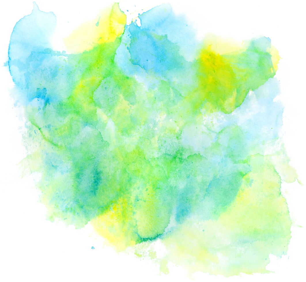 Watercolor paint brush strokes from a hand drawn background png