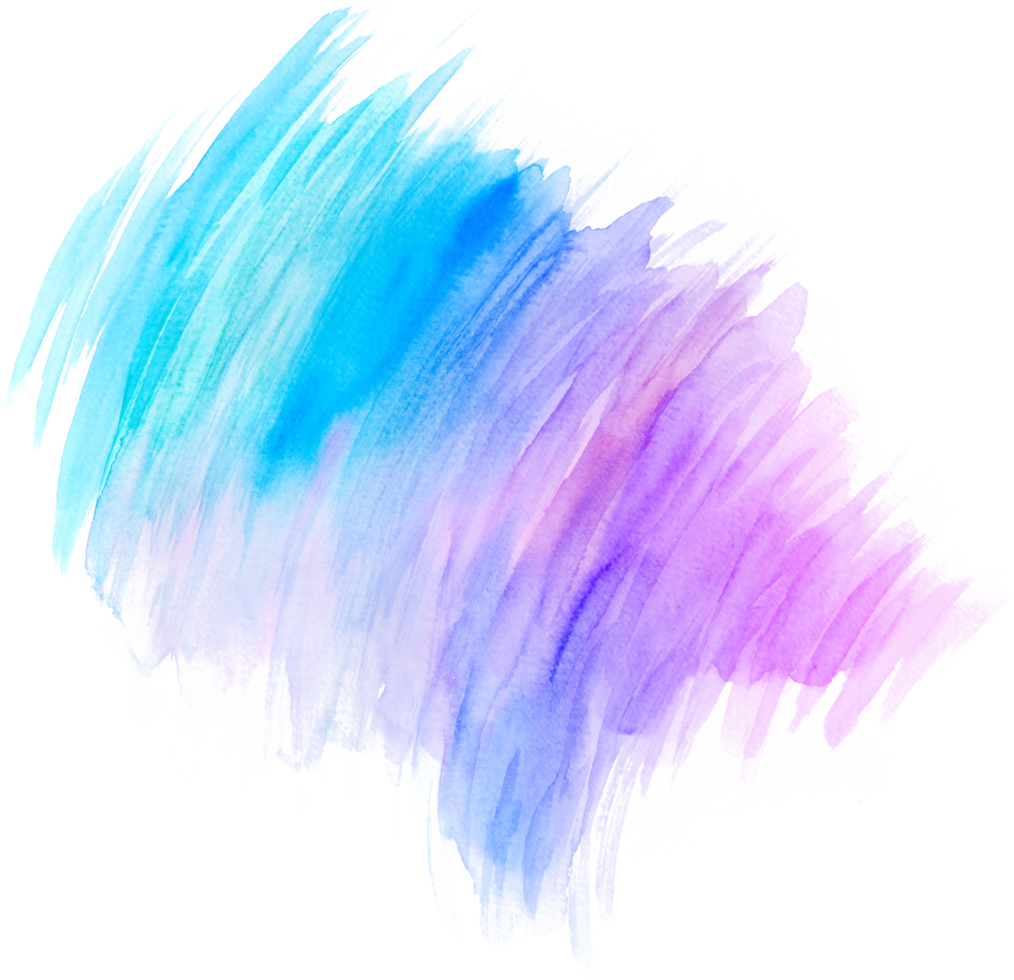 Watercolor paint brush strokes from a hand drawn background png