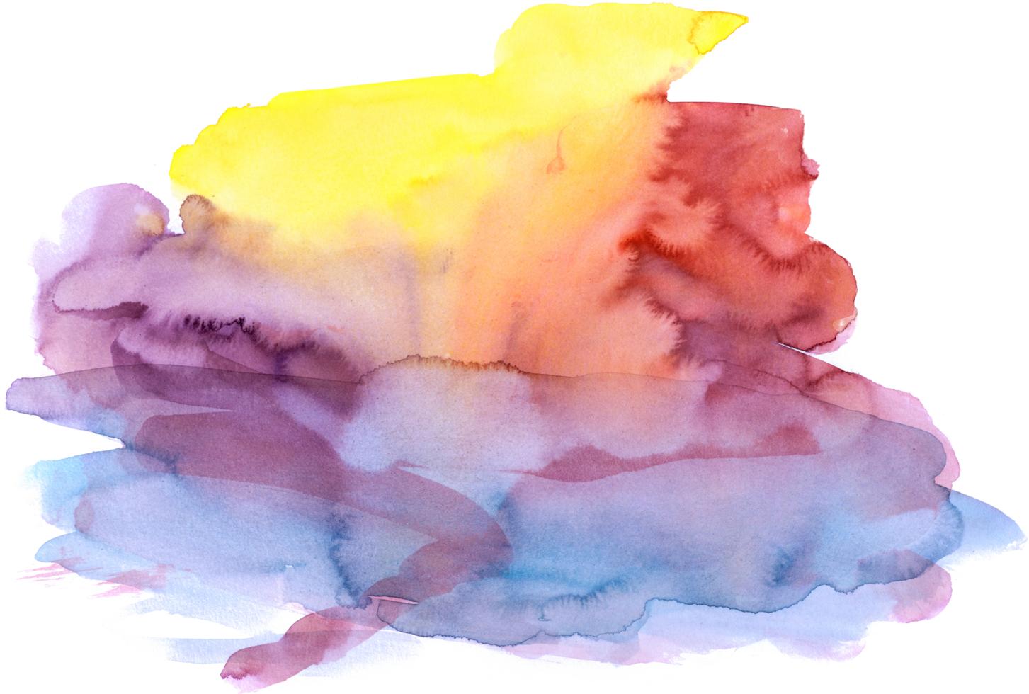 Watercolor paint brush strokes from a hand drawn background png