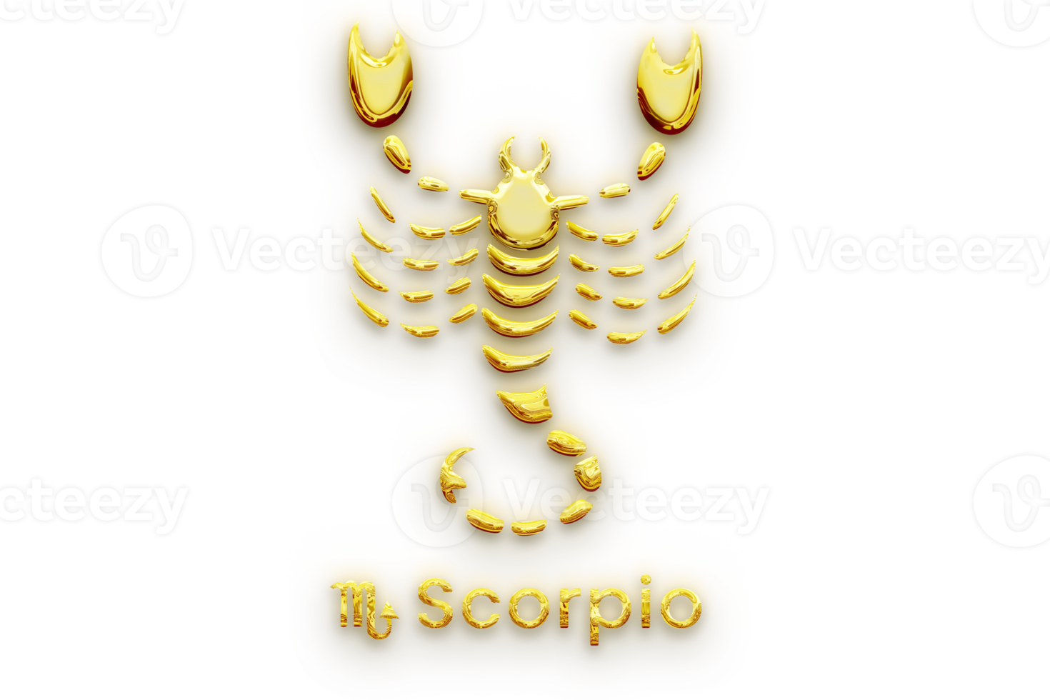 signo de astrologia do zodíaco escorpião. ilustração de renderização 3D png