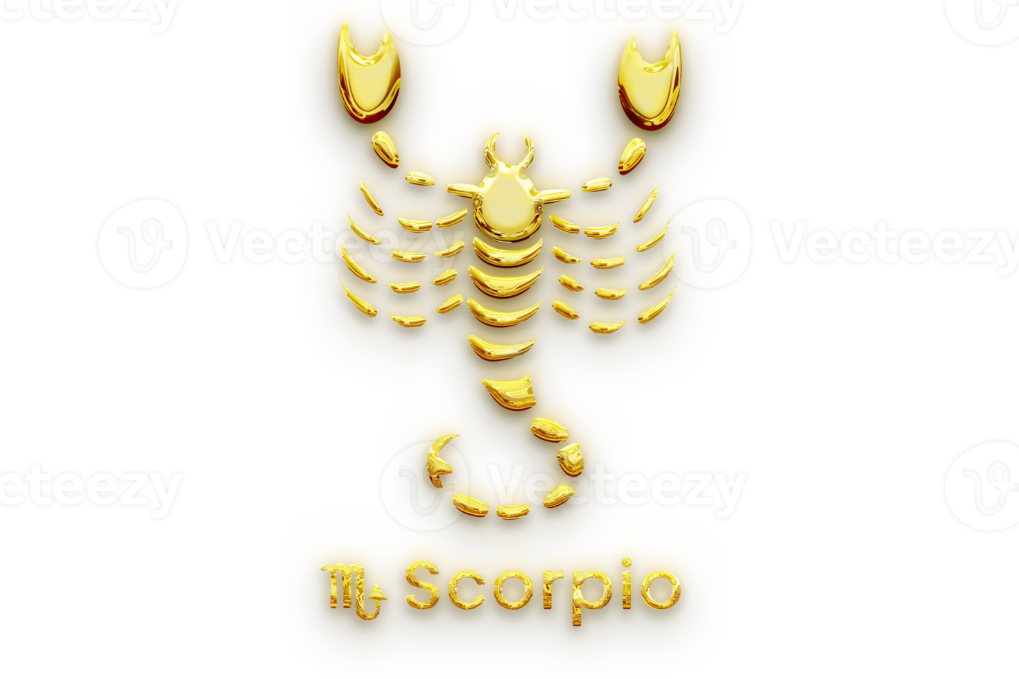 signe astrologique du zodiaque scorpion. illustration de rendu 3d png