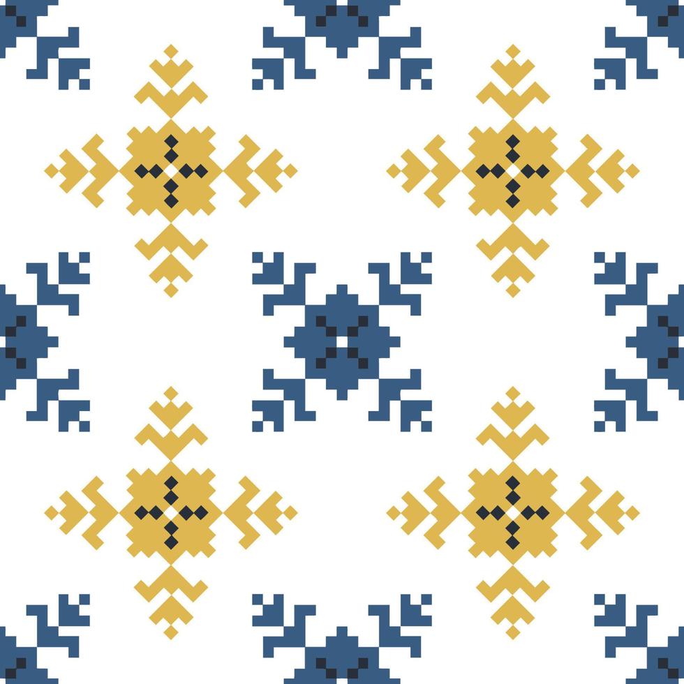 Seamless pattern with ukrainian traditional geometrical ornament. Slavonic national embroidery element. Vector Illustration
