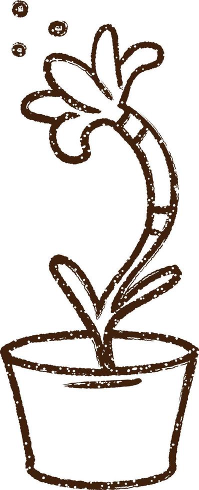 House Plant Charcoal Drawing vector