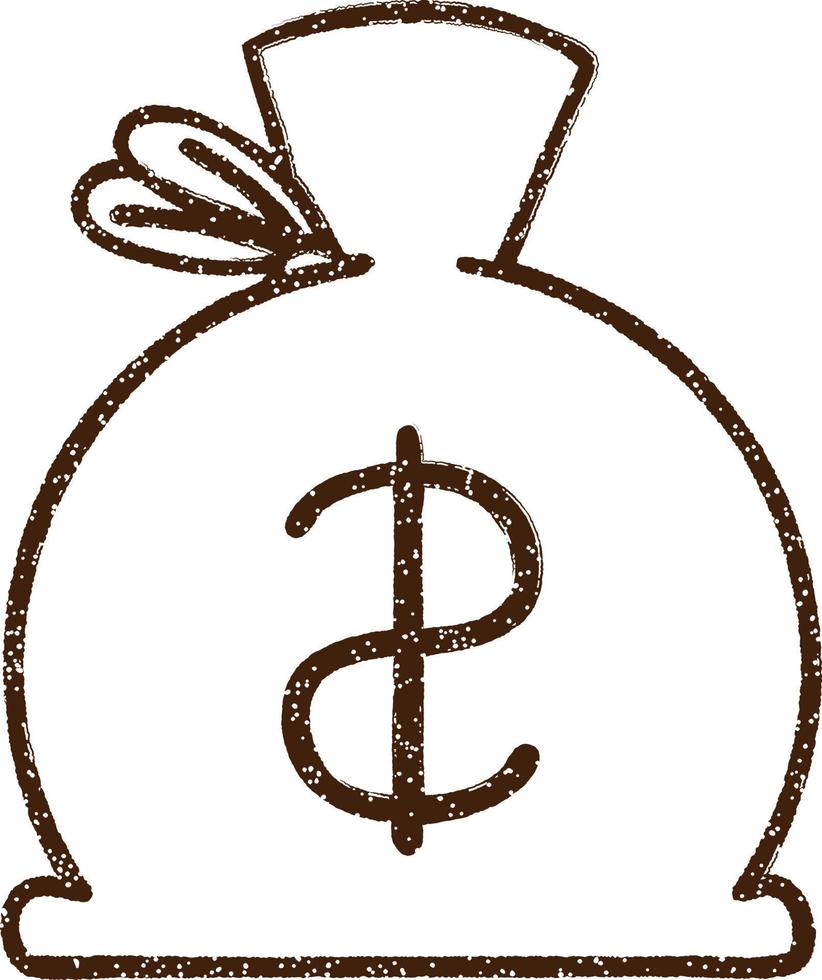 Money Bag Charcoal Drawing vector