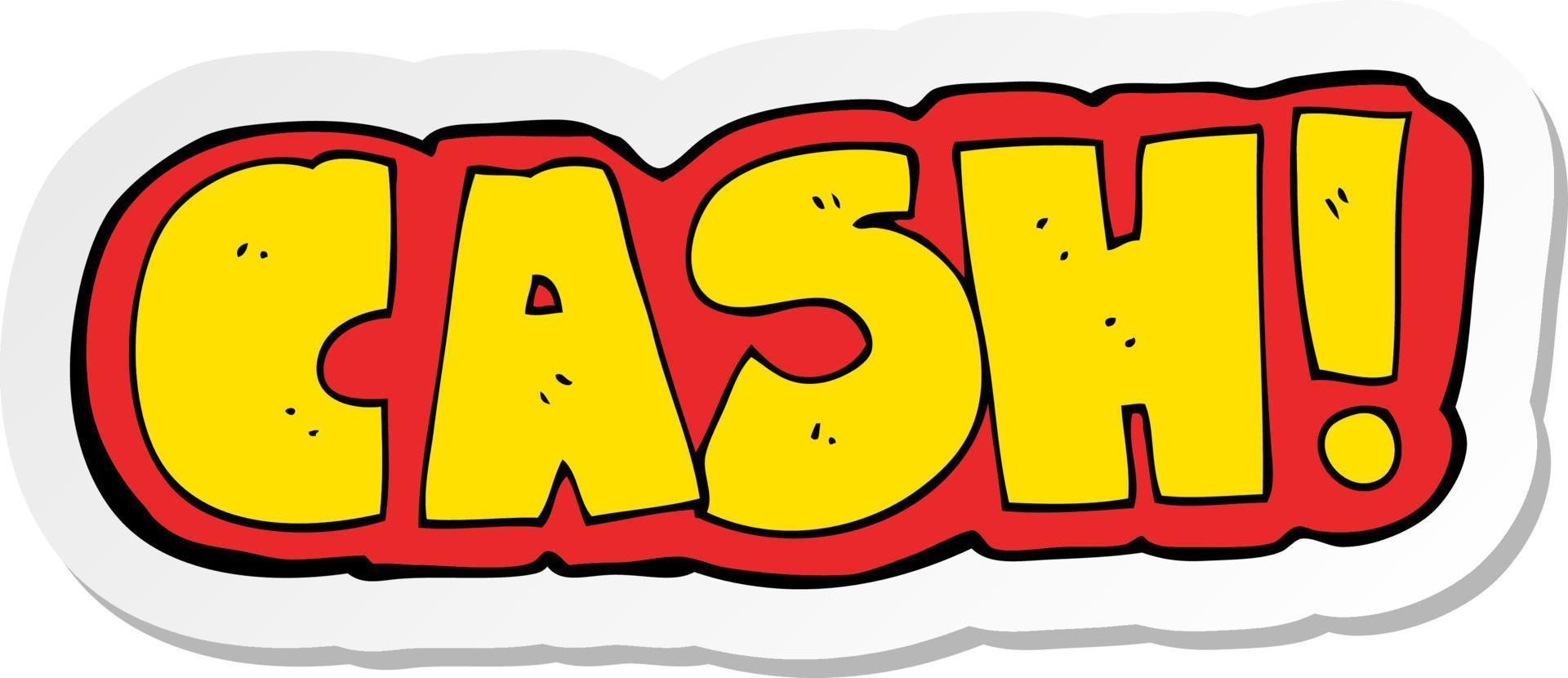 sticker of a cartoon cash symbol vector