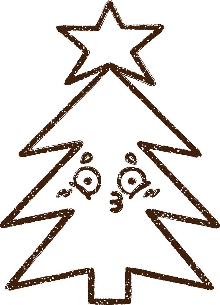 Christmas Tree Charcoal Drawing vector