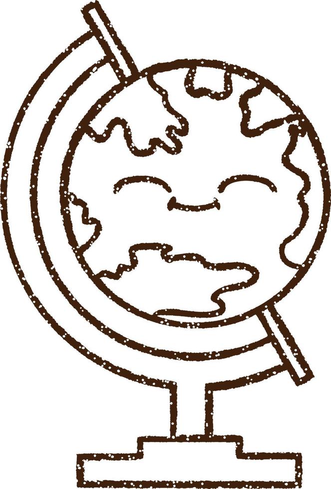 Geography Globe Charcoal Drawing vector