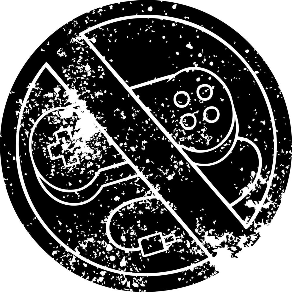 distressed symbol no gaming allowed sign vector