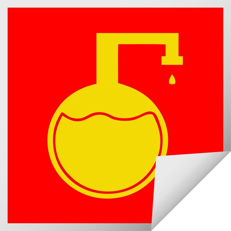 square peeling sticker cartoon science experiment vector