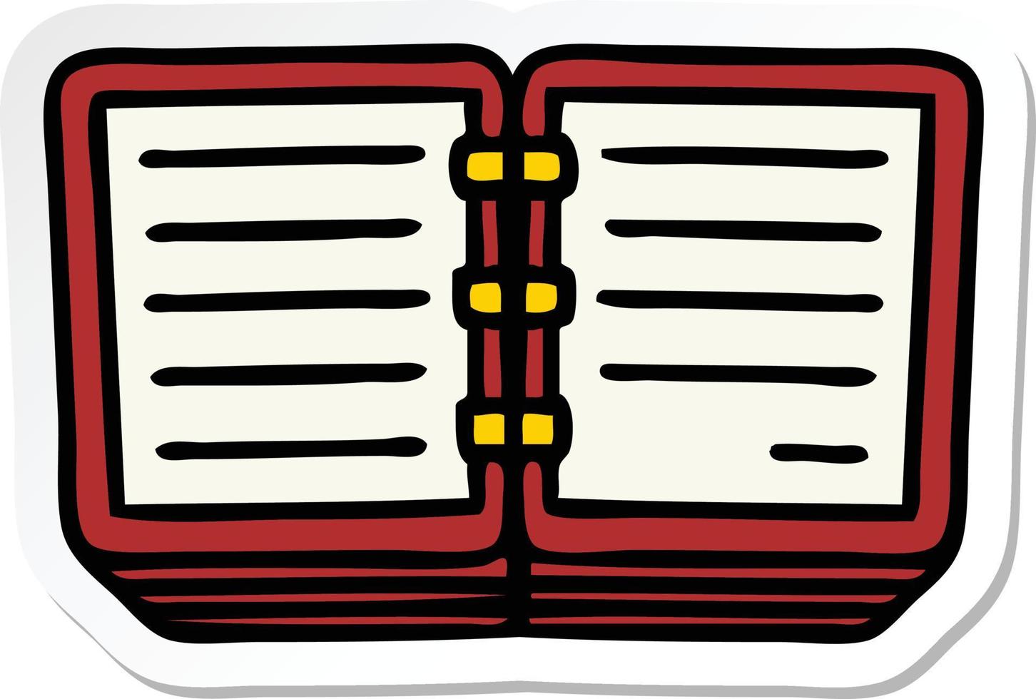 sticker of a cute cartoon stack of  diaries vector