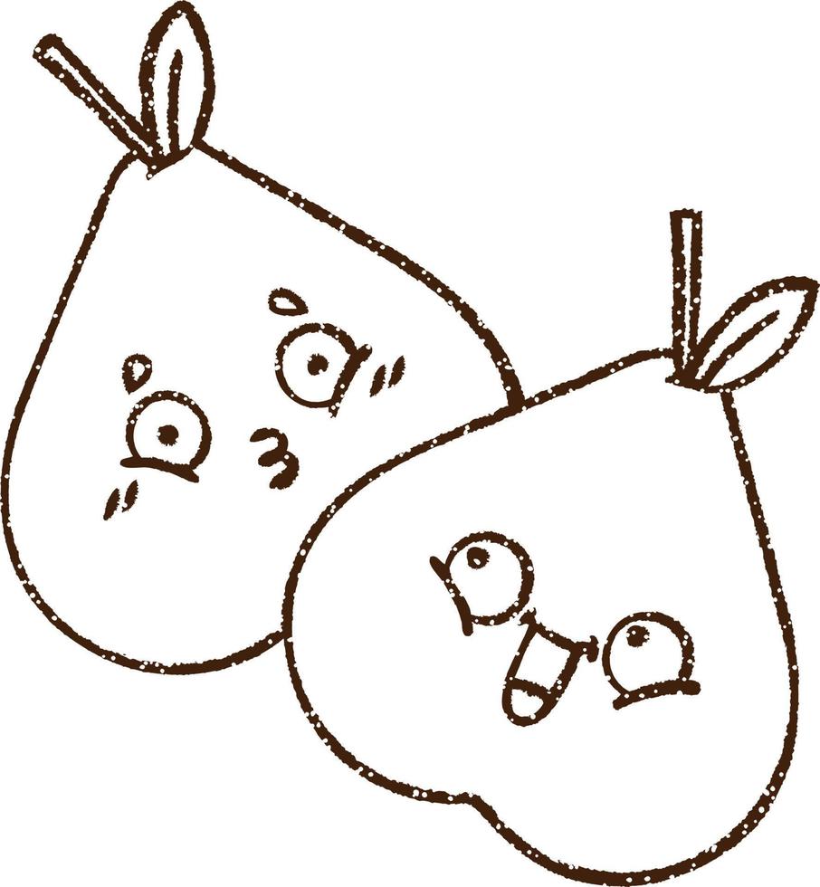 Pears Charcoal Drawing vector