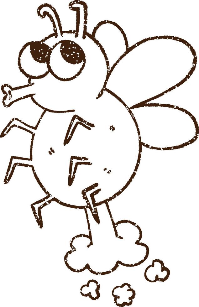 Gross Fly Charcoal Drawing vector