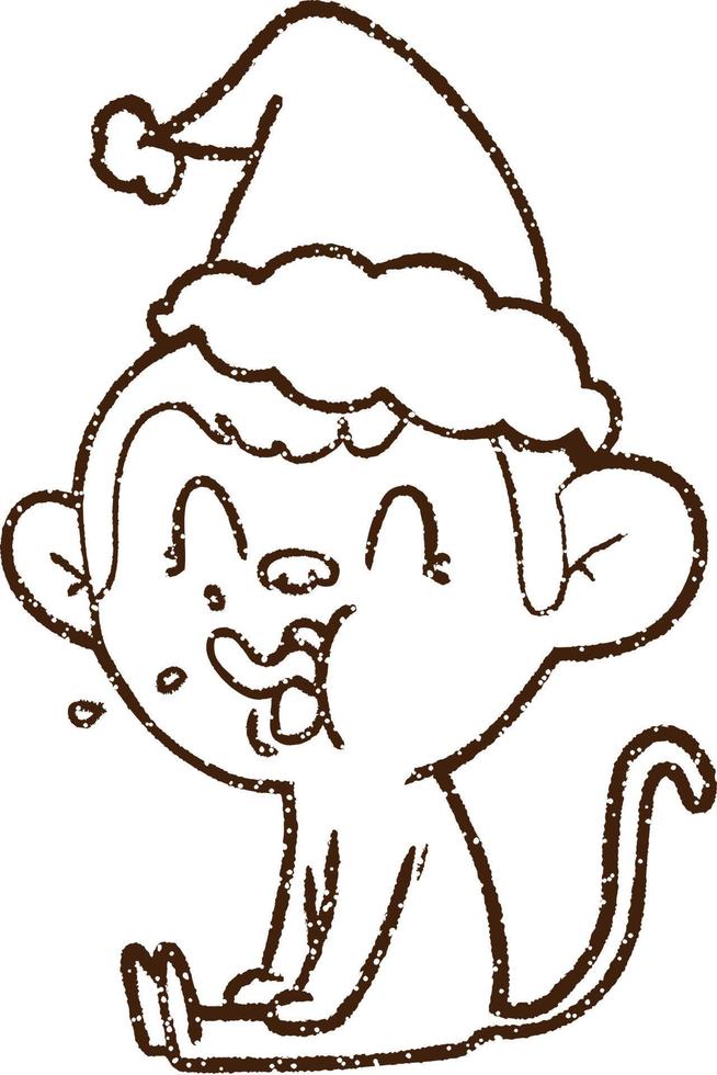 Christmas Monkey Charcoal Drawing 9598492 Vector Art at Vecteezy