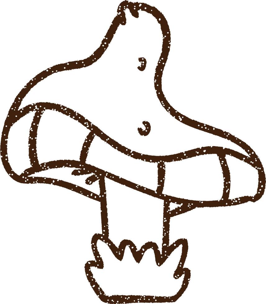 Mushroom Charcoal Drawing vector