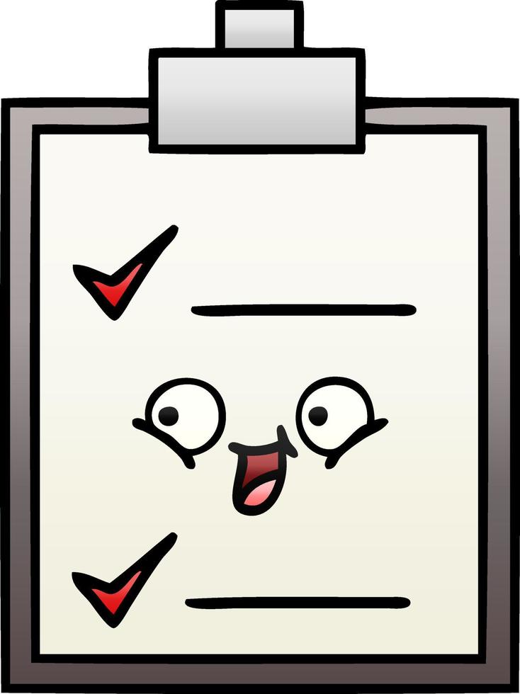 gradient shaded cartoon check list vector