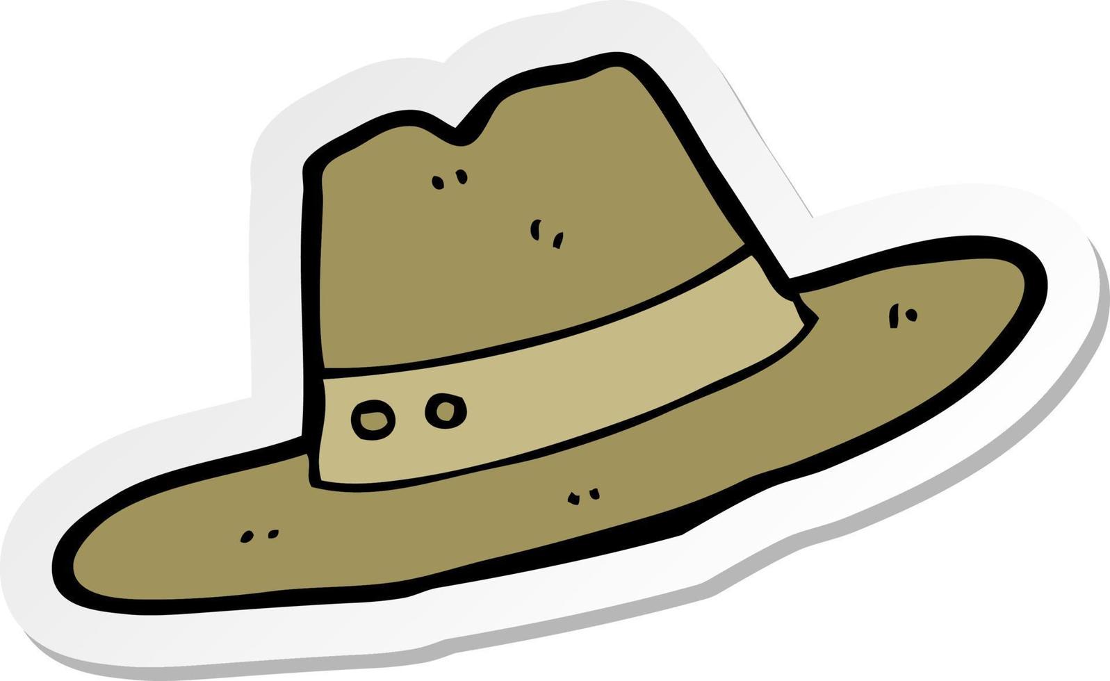 sticker of a cartoon hat vector