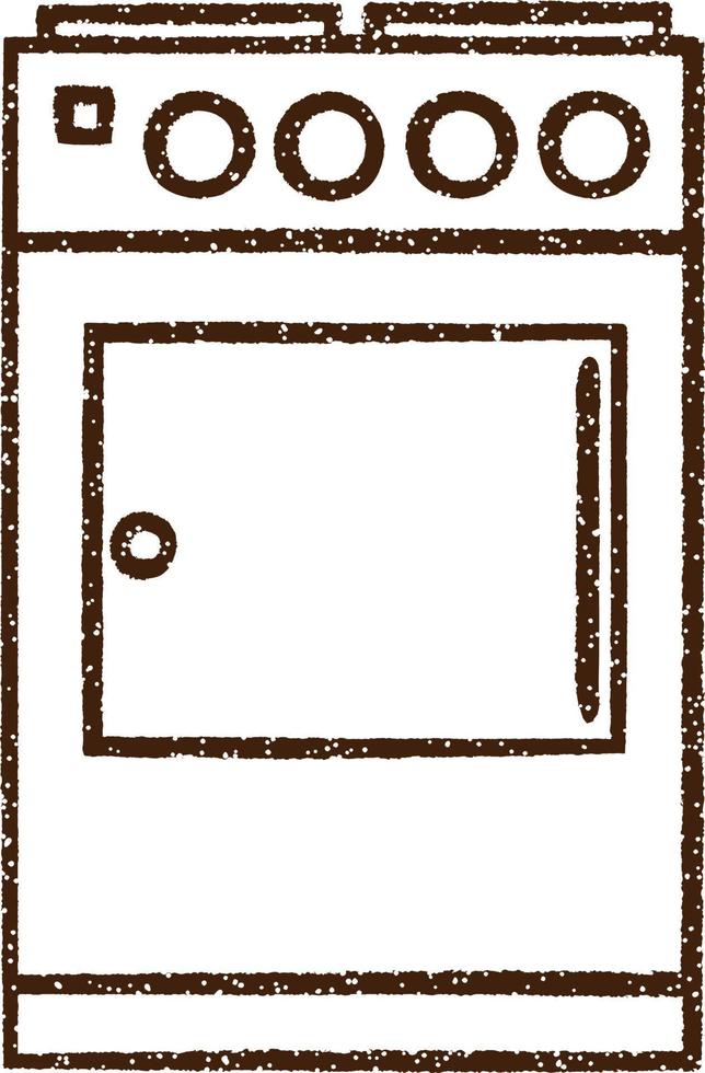 Cooker Charcoal Drawing vector