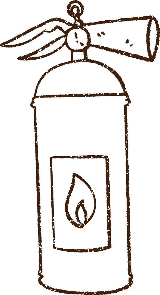 Fire Extinguisher Charcoal Drawing vector