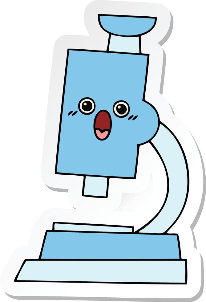 sticker of a cute cartoon microscope vector