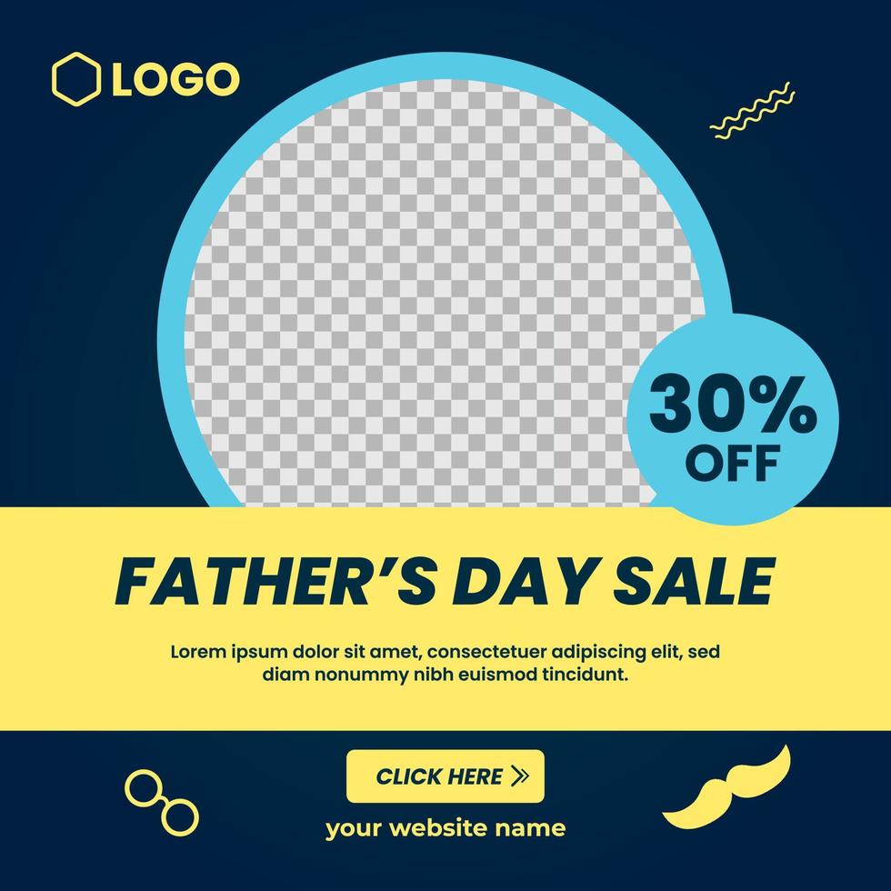 Father s day sale social media post design vector
