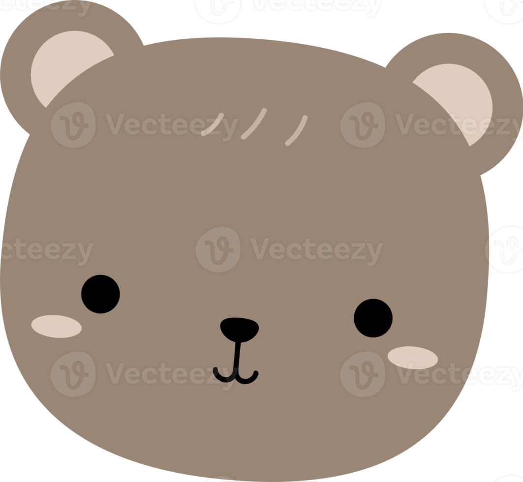 Cute Bear Head Element png