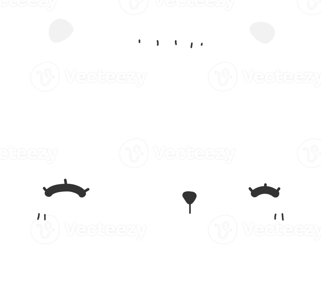 Cute Happy Bear Head Element png