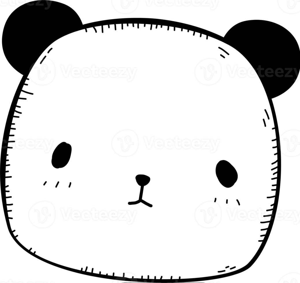 elemento di testa di orso panda carino png