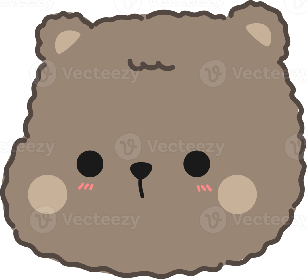 Cute Bear Head Element png