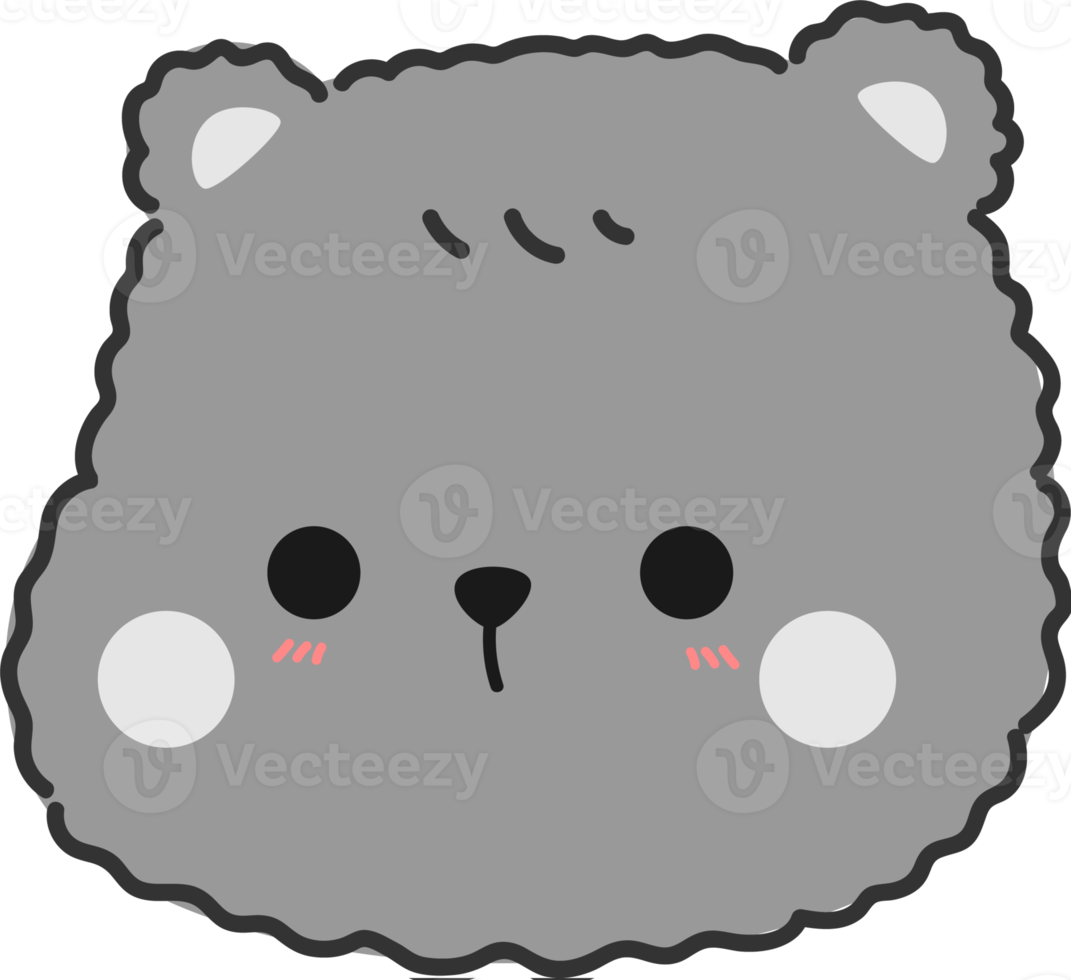 Cute Bear Head Element png