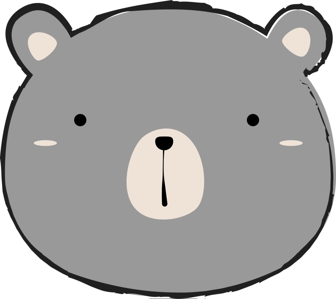 Cute Bear Head Element png