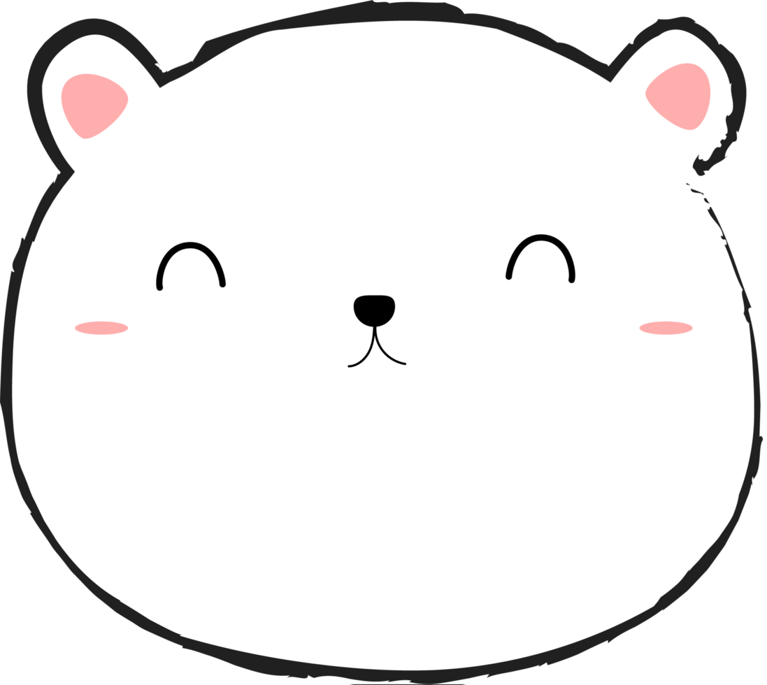 Cute Happy Bear Head Element png