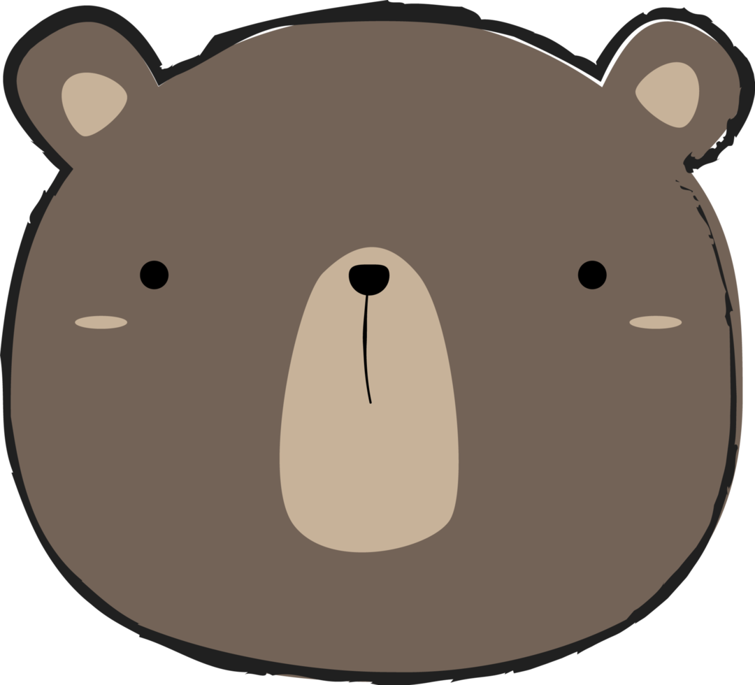 Cute Bear Head Element png