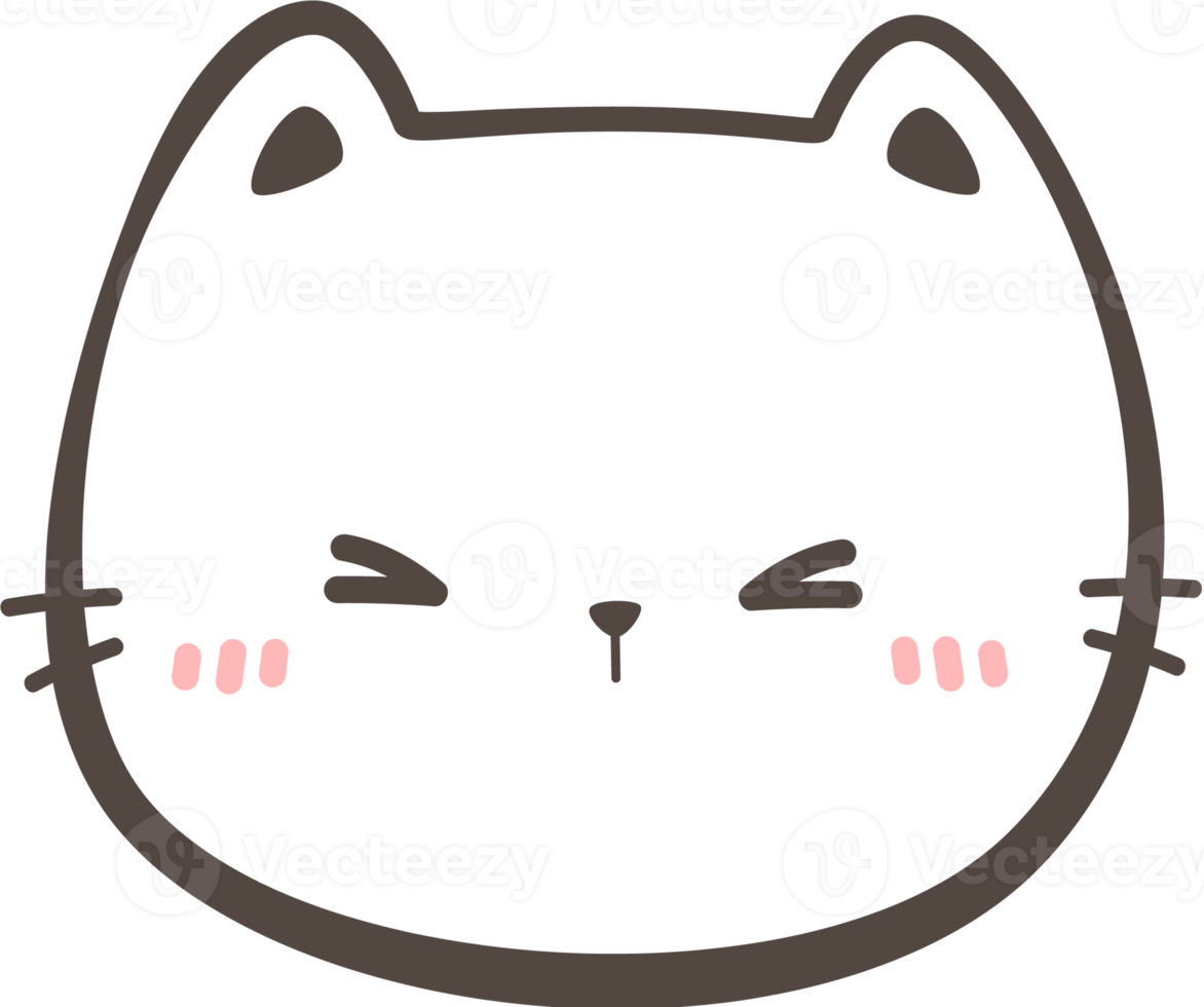 Cute Cat Head Element png