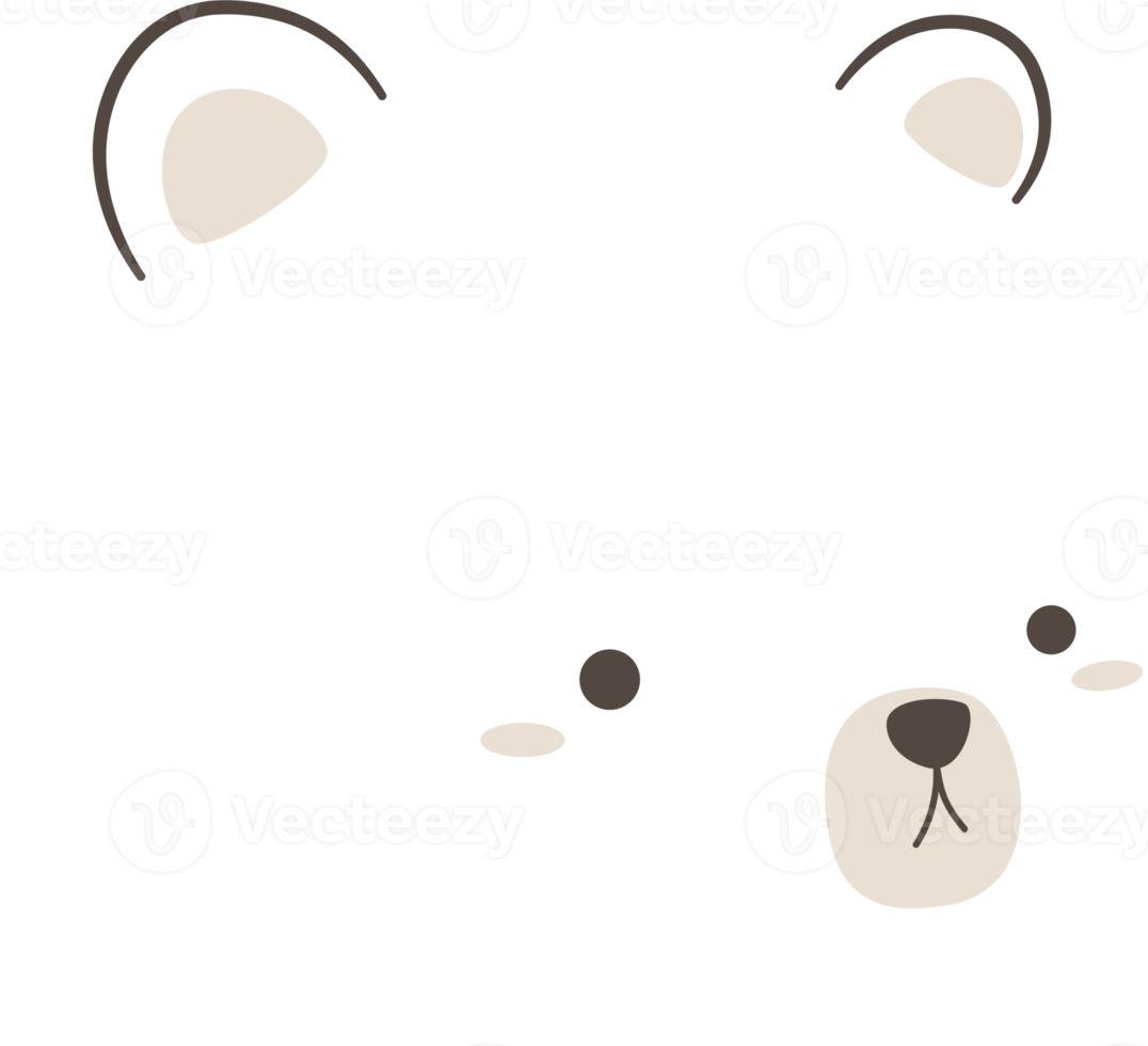 Cute Bear Head Element png