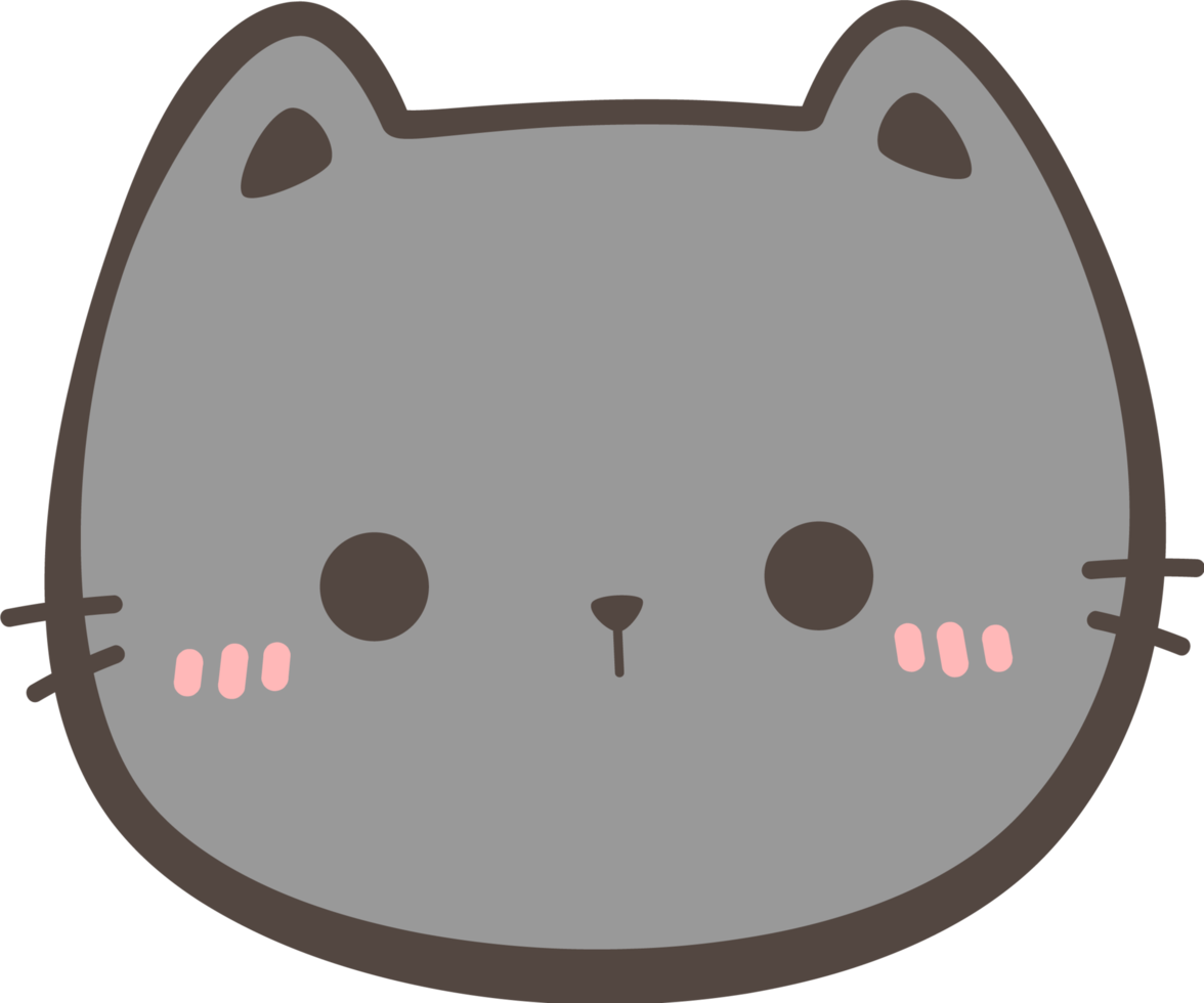 Cute Cat Head Element png