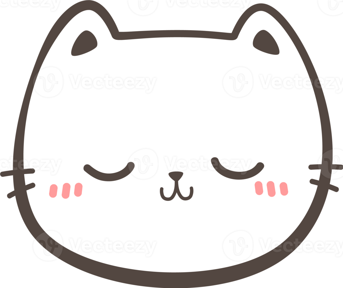 Cute Cat Head Element png