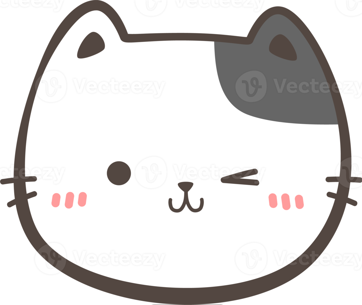 Cute Cat Head Element png