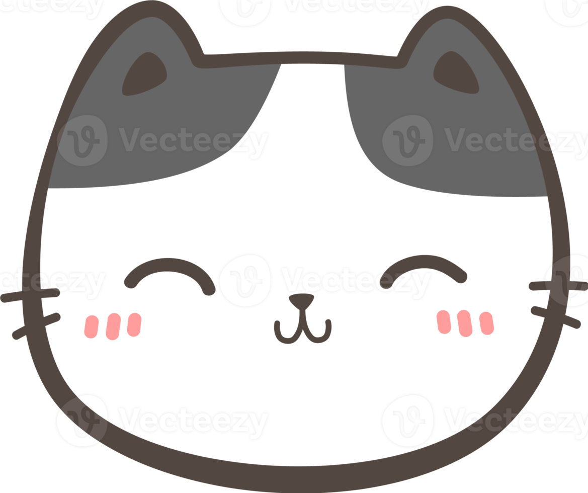 Cute Cat Head Element png