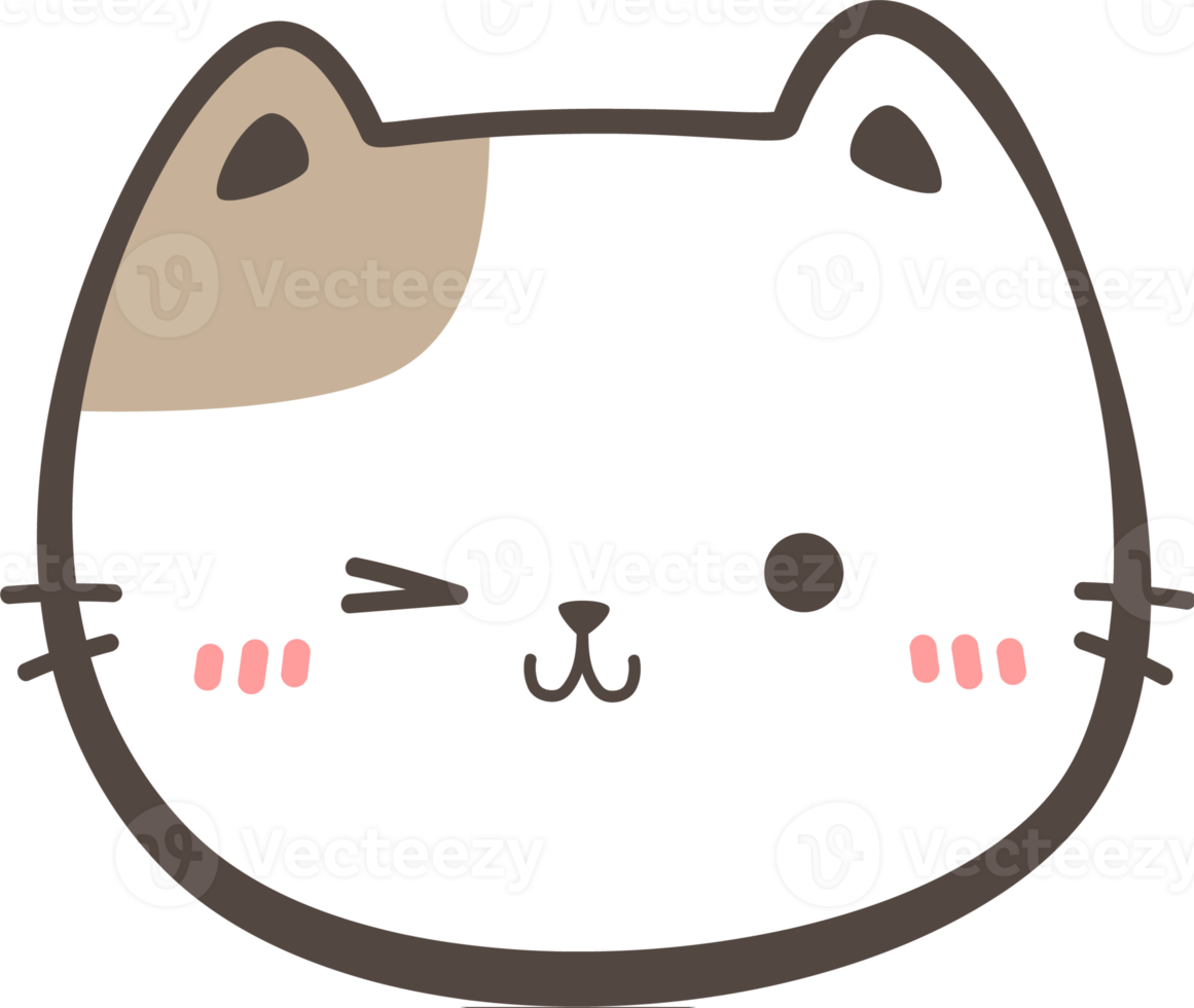 Cute Cat Head Element png