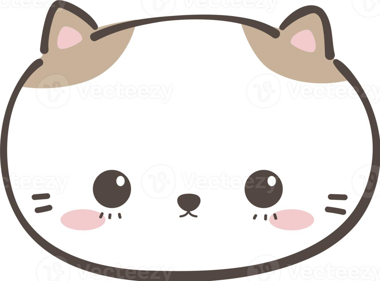 Cute Cat Head Element png