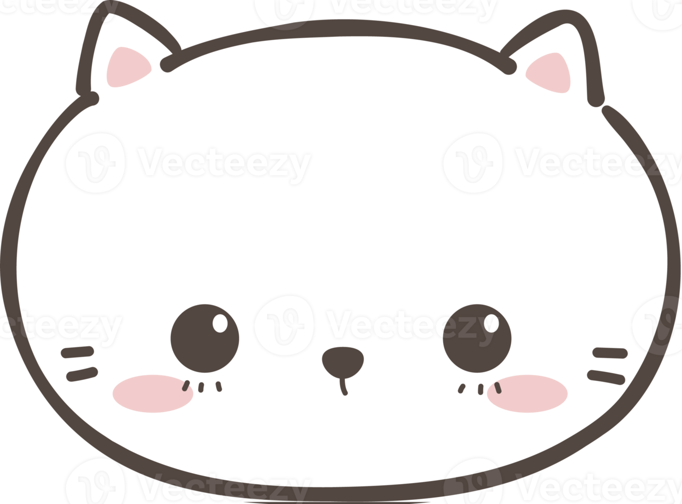 Cute Cat Head Element png