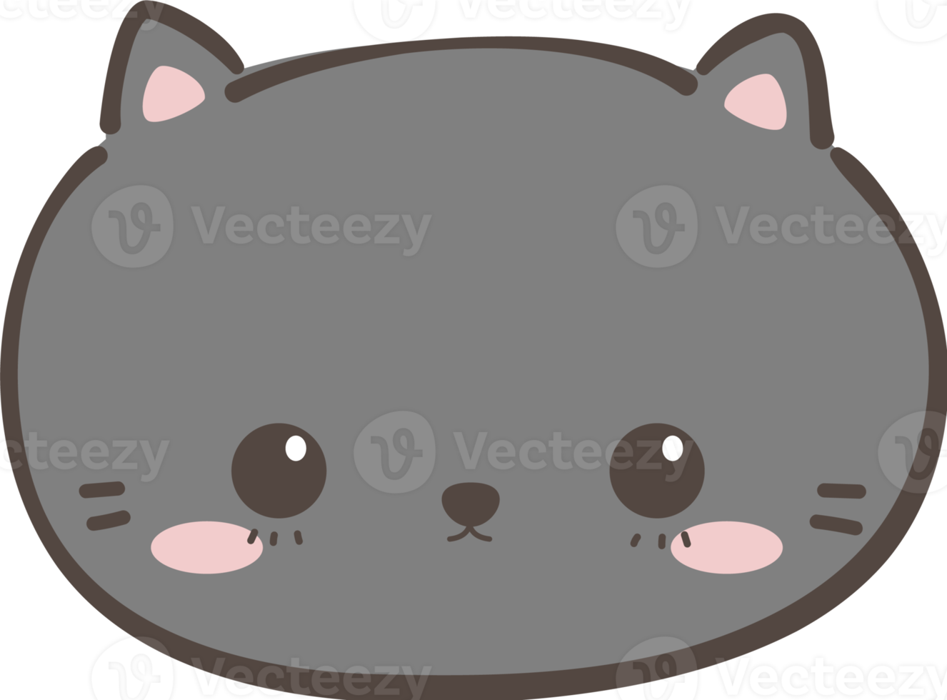 Cute Cat Head Element png