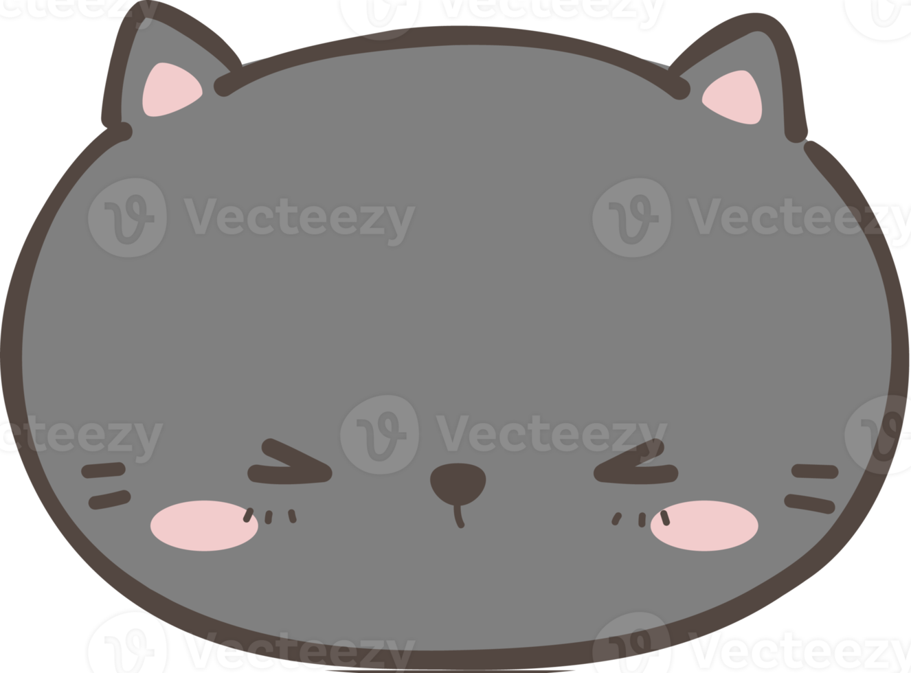 Cute Cat Head Element png