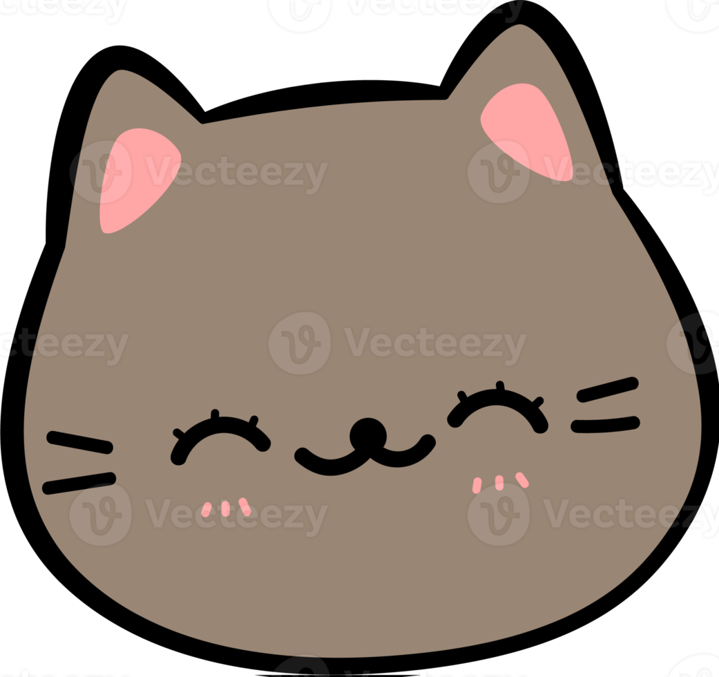 Cute Cat Head Element png