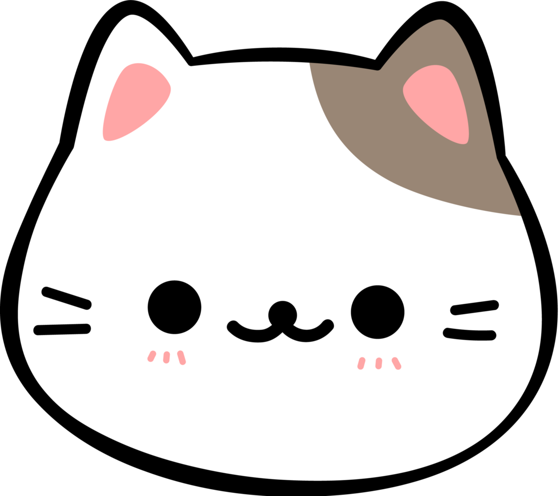 Cabeça De Gato Kawaii Adesivos PNG , Cabeça, Amarelo, Fofa Imagem