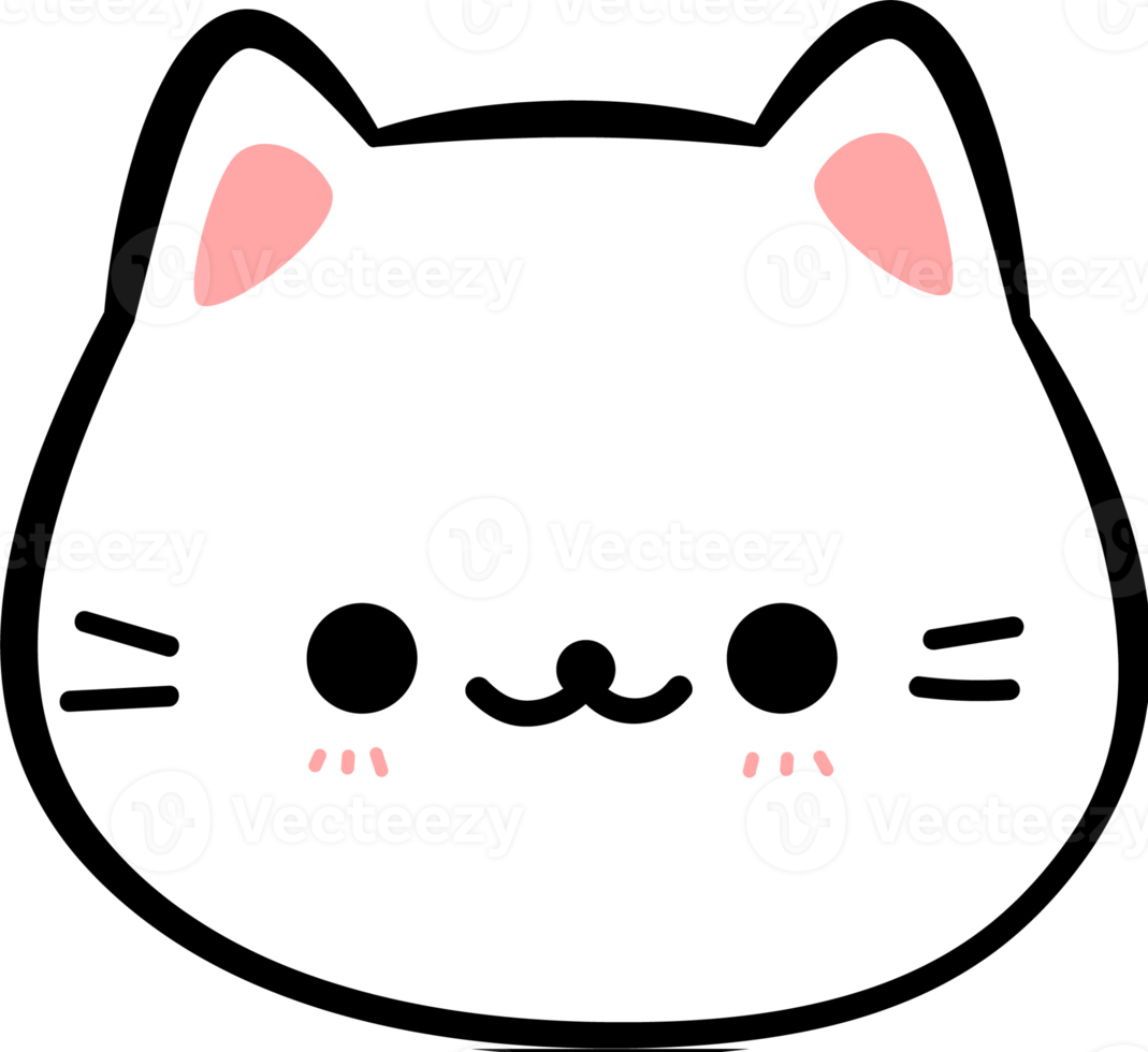 Cute Cat Head Element png